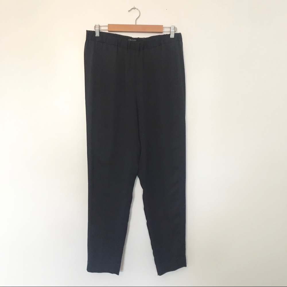 Theory Navy Blue Silk Pant L